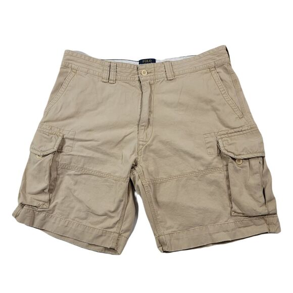 Polo Ralph Lauren Cargo Shorts Mens‎ 40 Tan Brown Classic Chino 9" - Picture 1 of 9